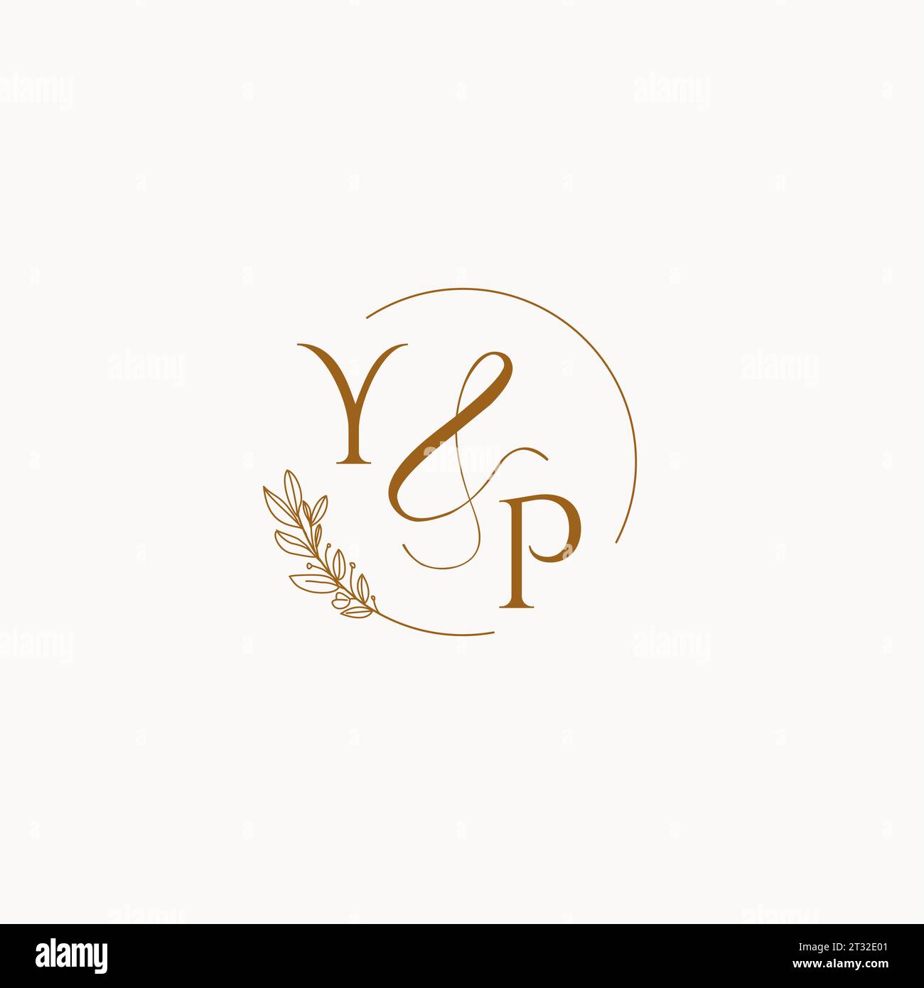 YP initial wedding monogram logo design ideas Stock Vector