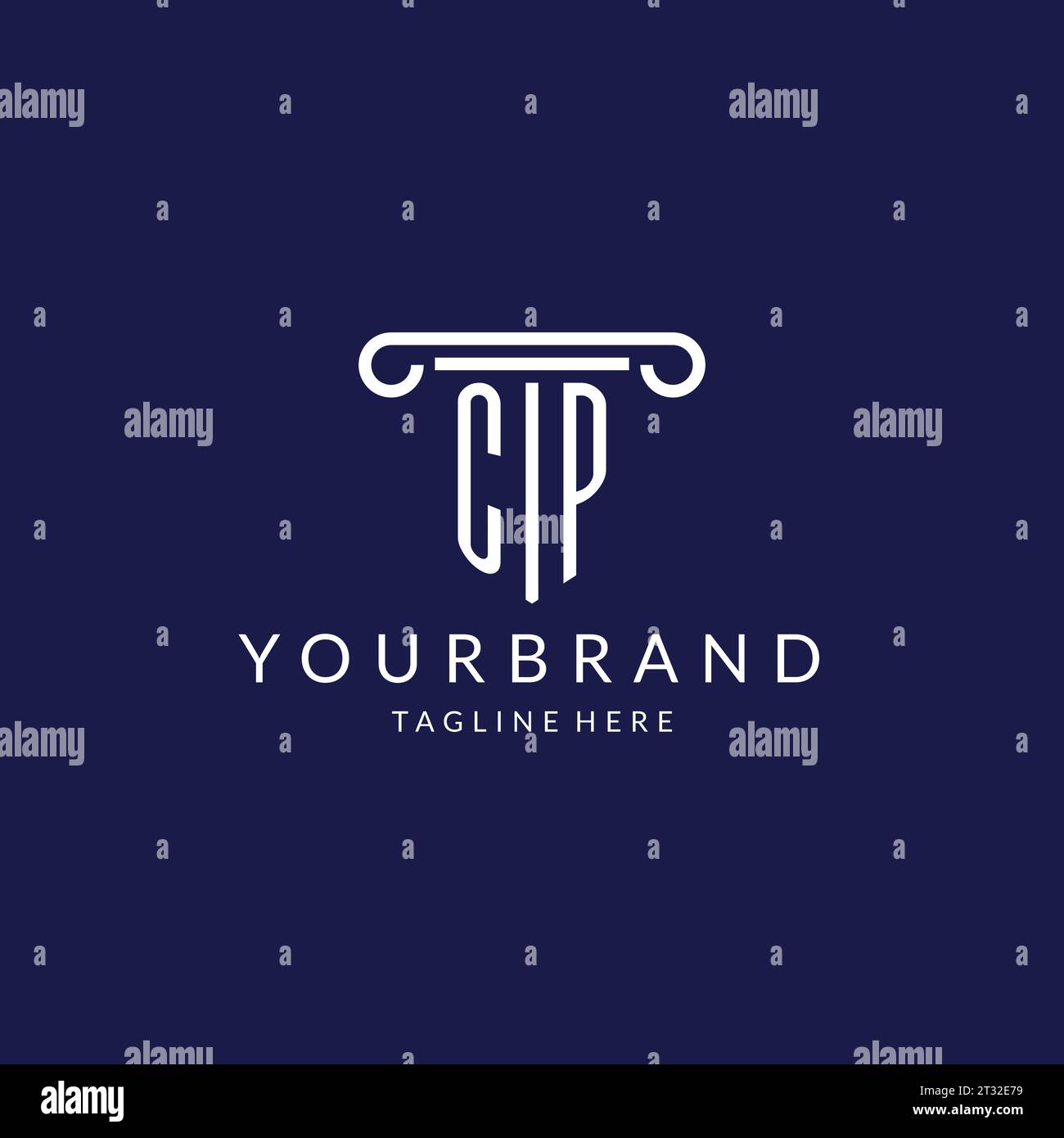 CP logo monogram with pillar shape designs vector Stock Vector Image ...