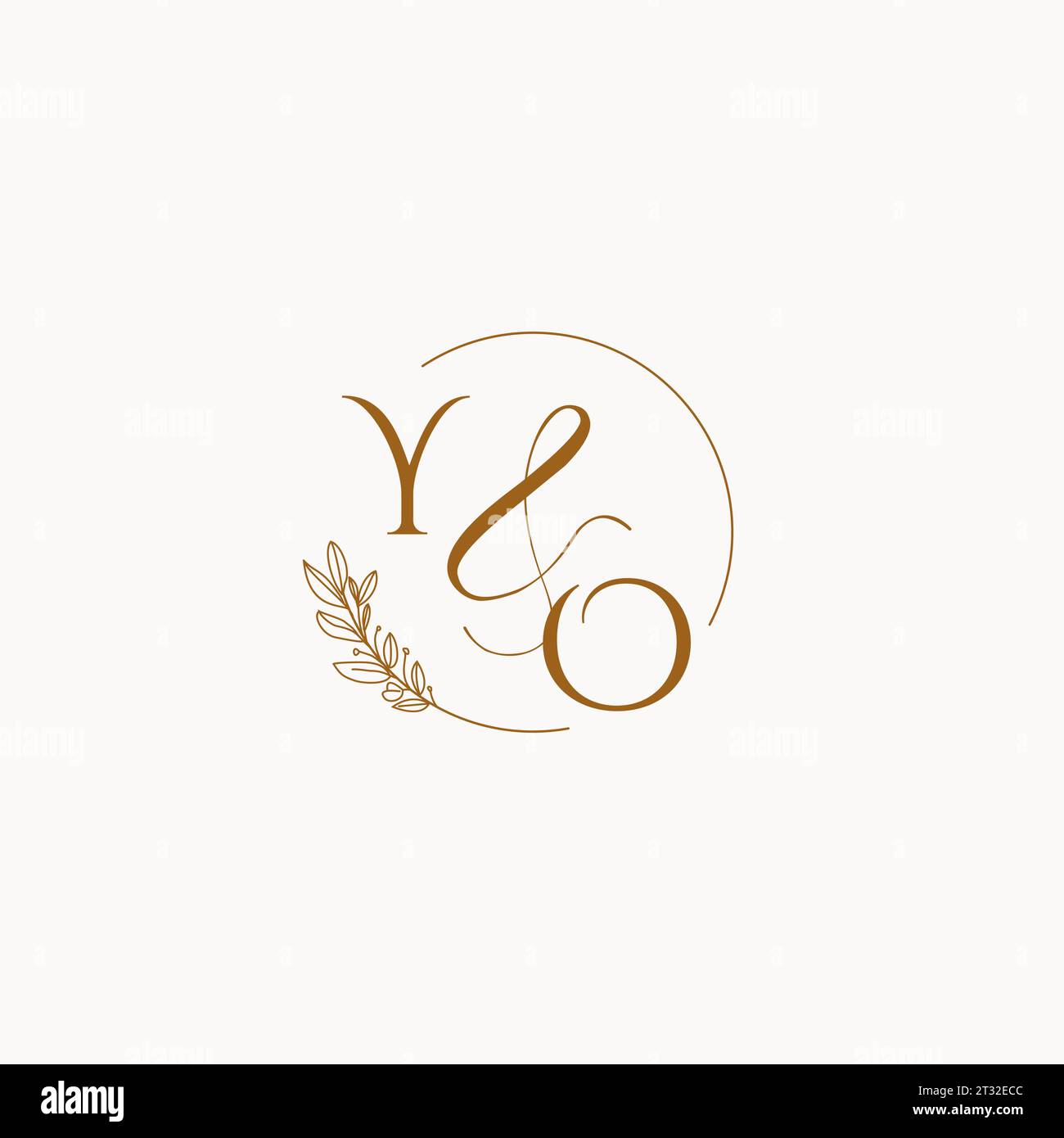 YO initial wedding monogram logo design ideas Stock Vector