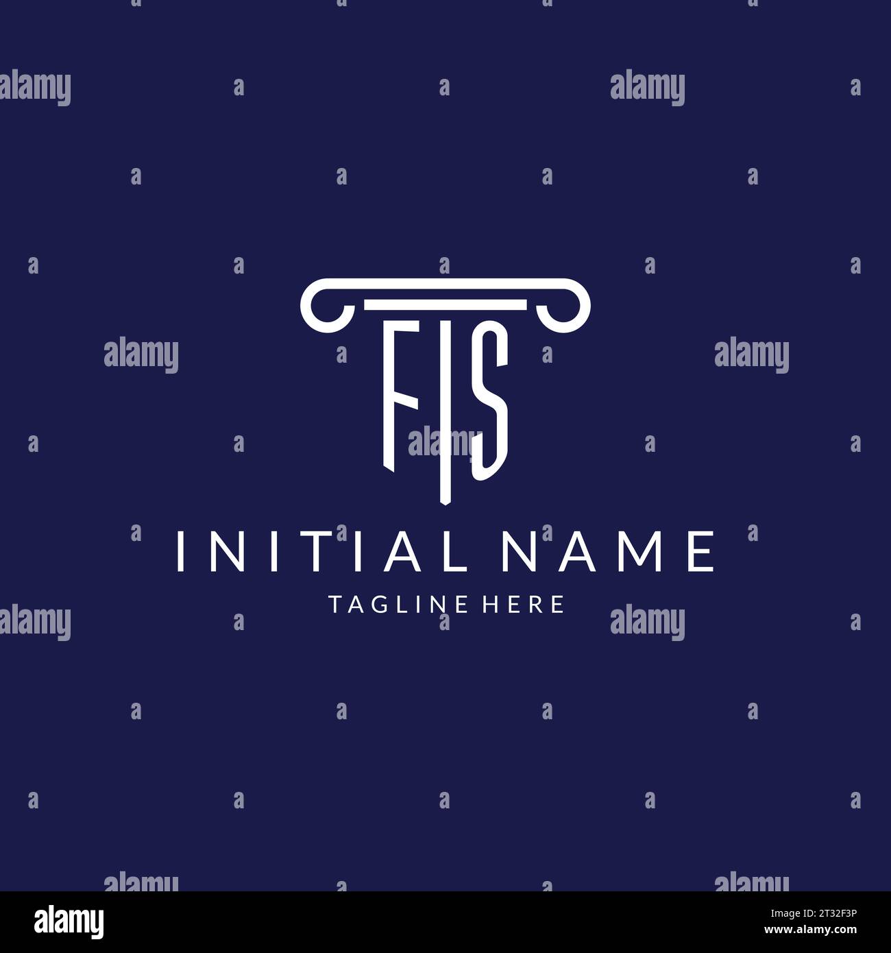 FS logo monogram with pillar shape designs vector Stock Vector