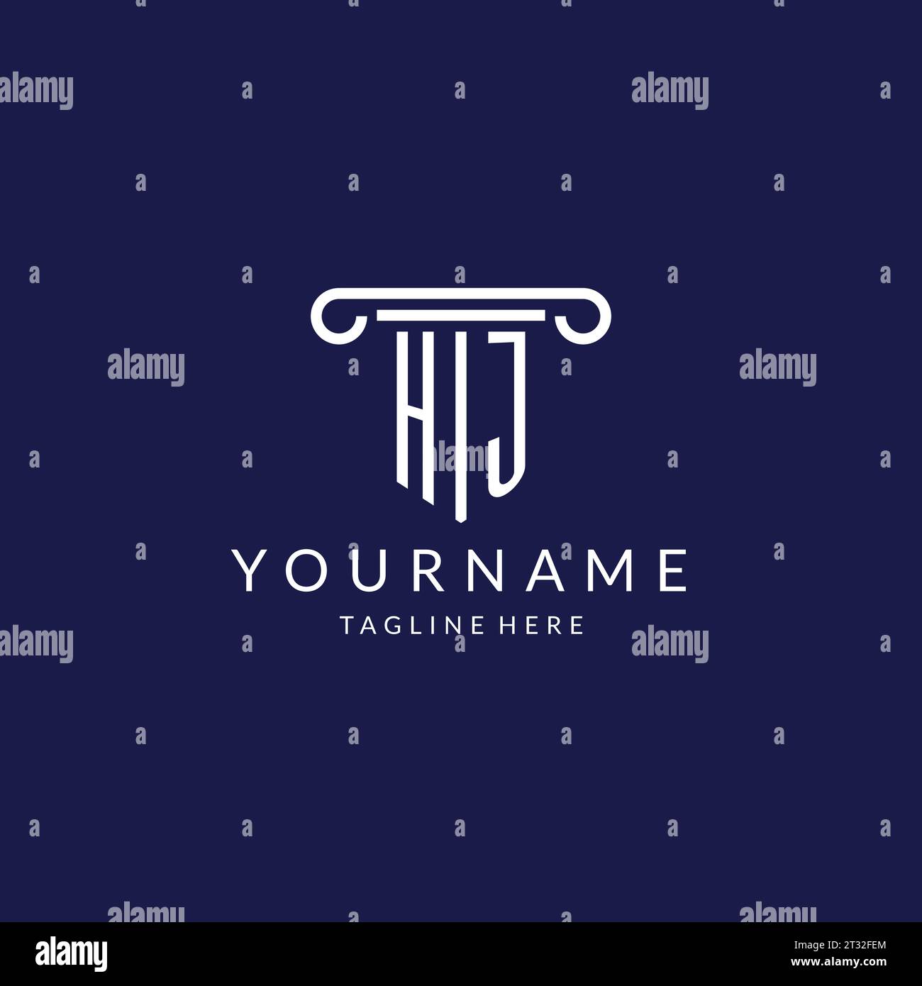 HJ logo monogram with pillar shape designs vector Stock Vector Image ...