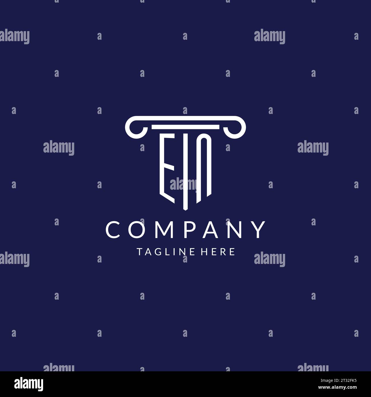 EN logo monogram with pillar shape designs vector Stock Vector Image ...