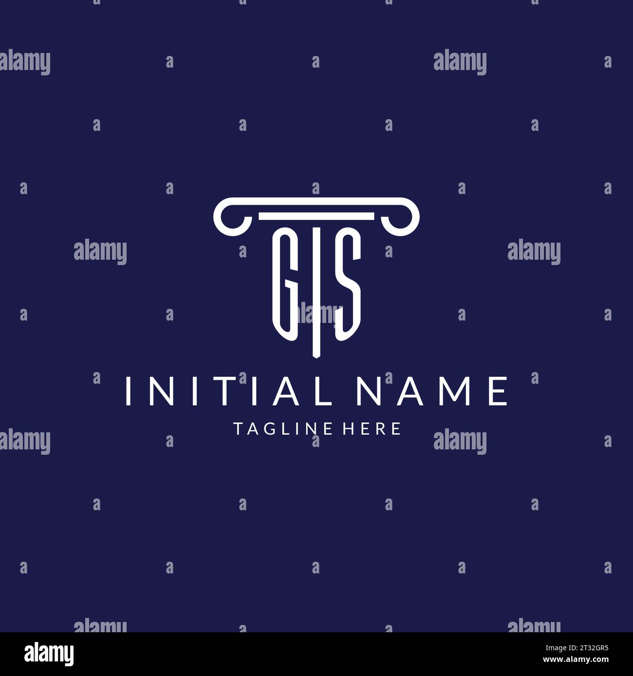 GS logo monogram with pillar shape designs vector Stock Vector