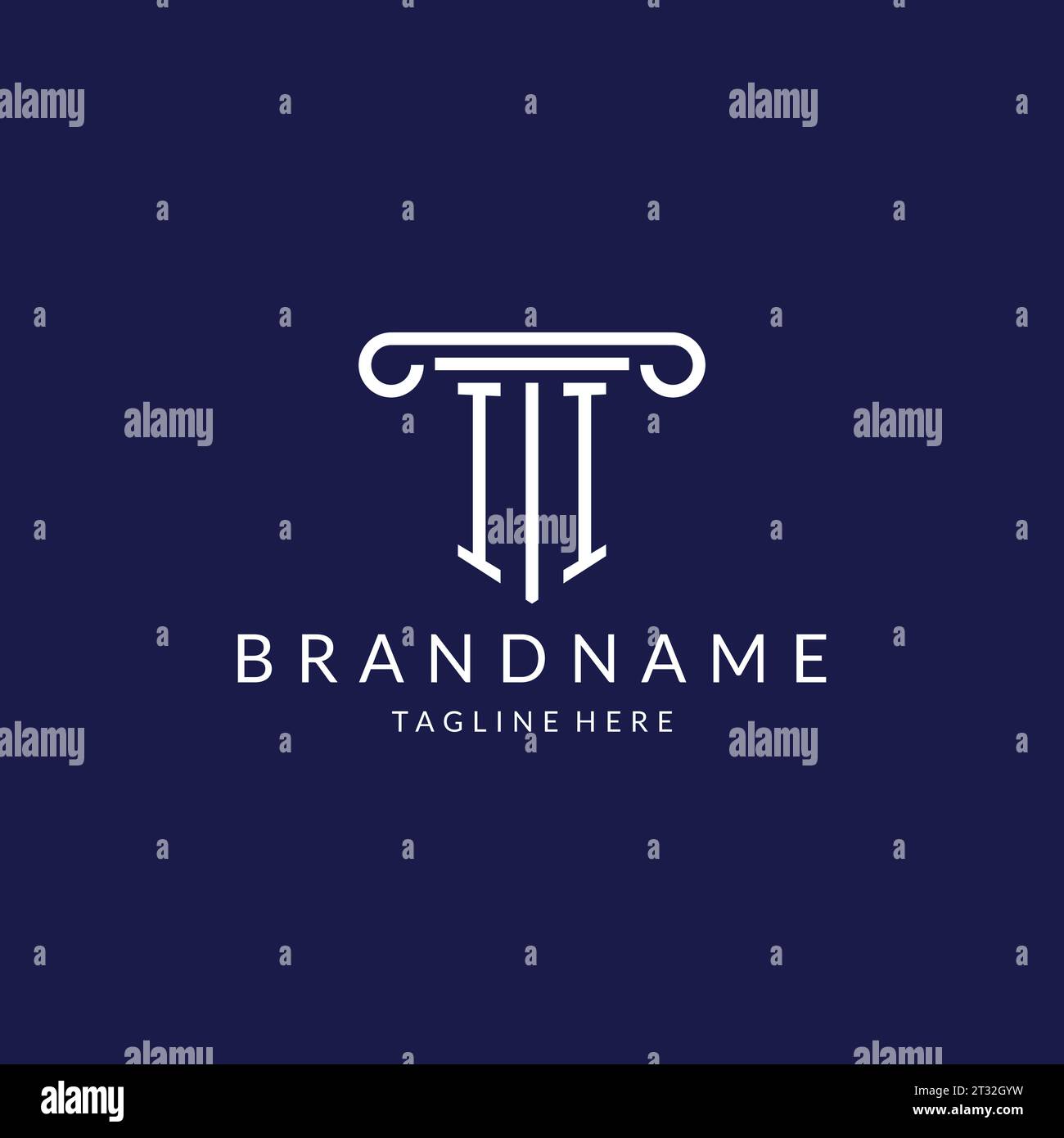 II logo monogram with pillar shape designs vector Stock Vector