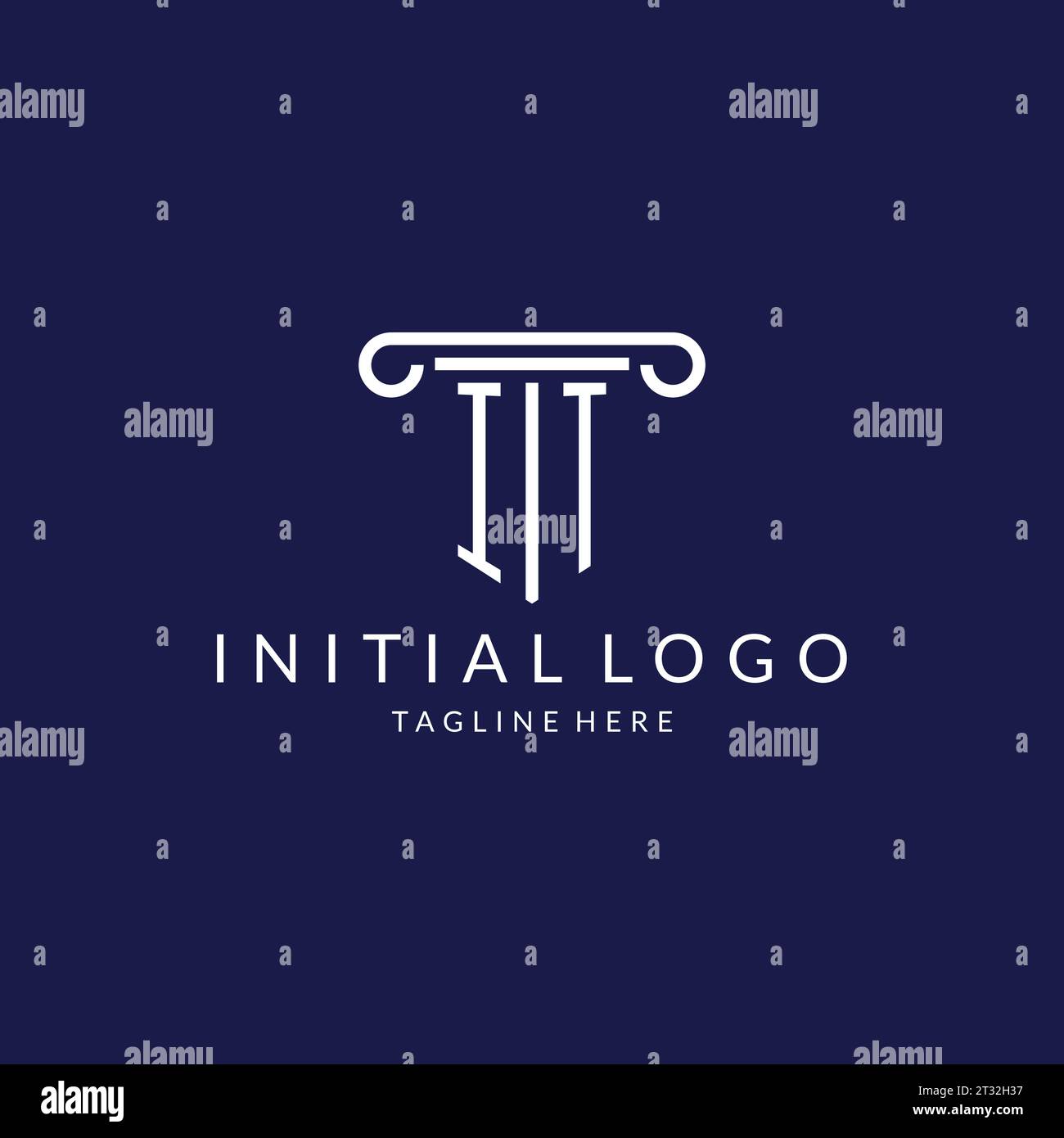 IT logo monogram with pillar shape designs vector Stock Vector