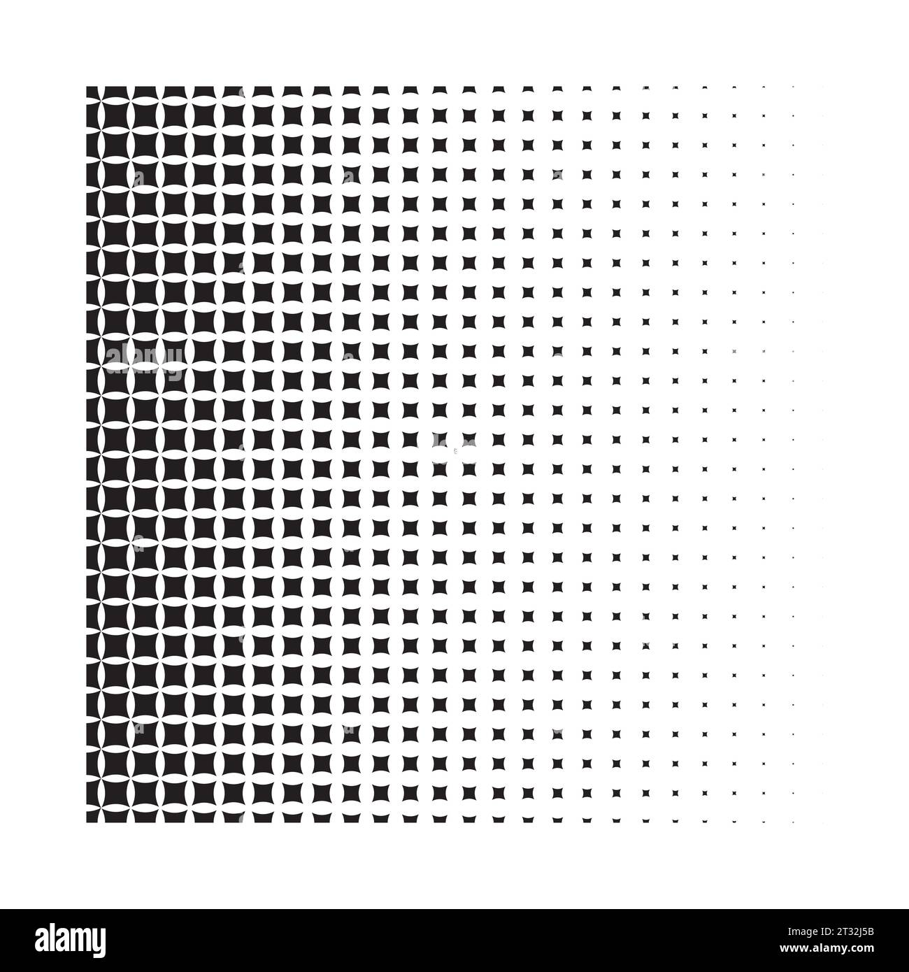 Halftone square pattern. Black and white halftone gradient. Geometric ...