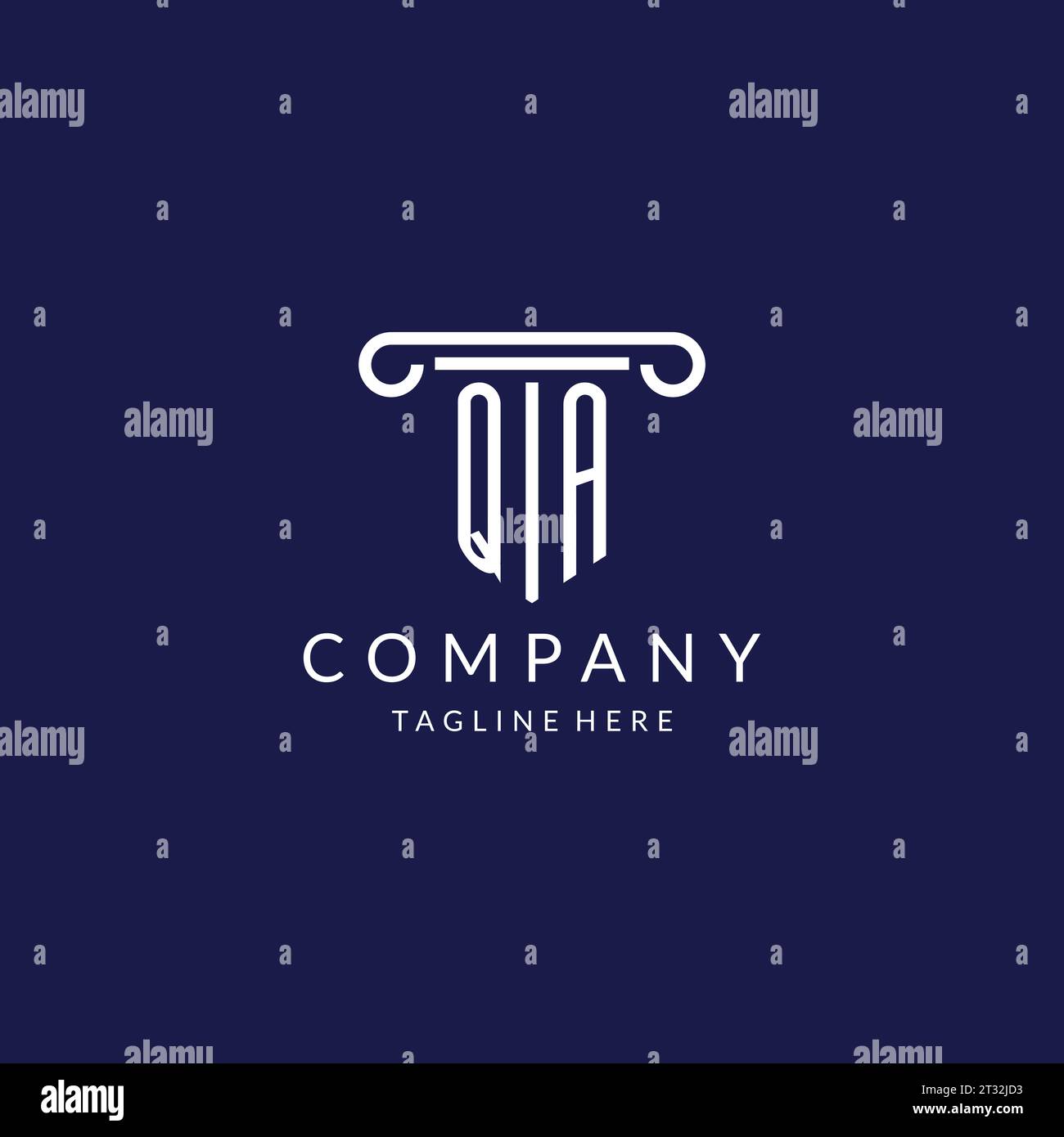 QA logo monogram with pillar shape designs vector Stock Vector Image ...