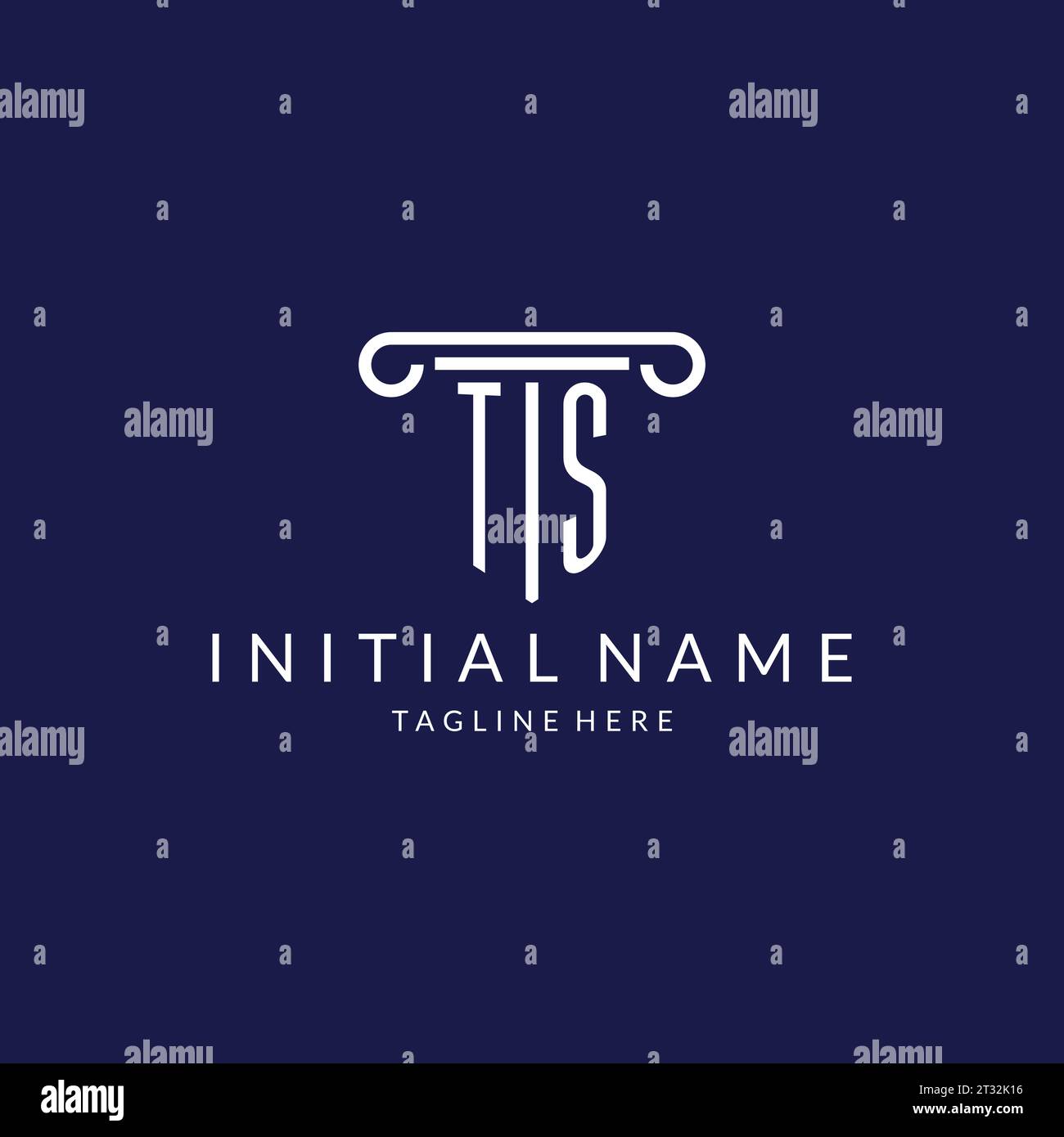TS logo monogram with pillar shape designs vector Stock Vector Image ...