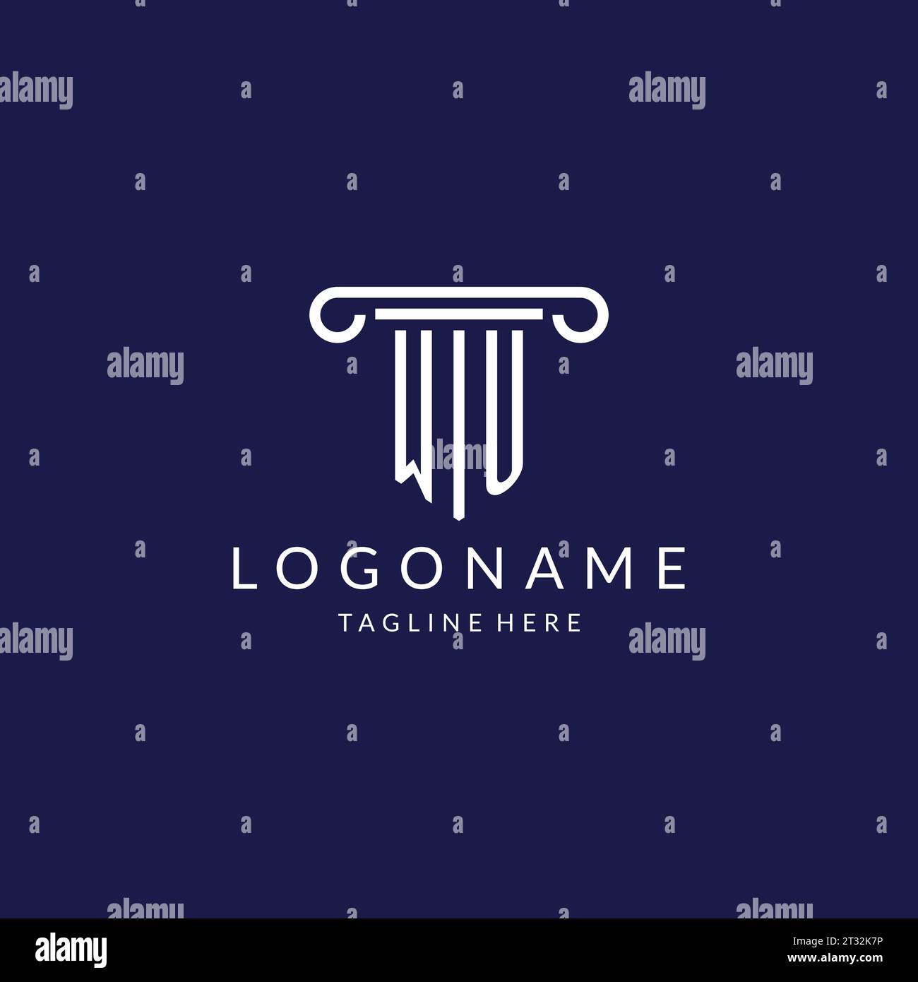 WU logo monogram with pillar shape designs vector Stock Vector Image ...