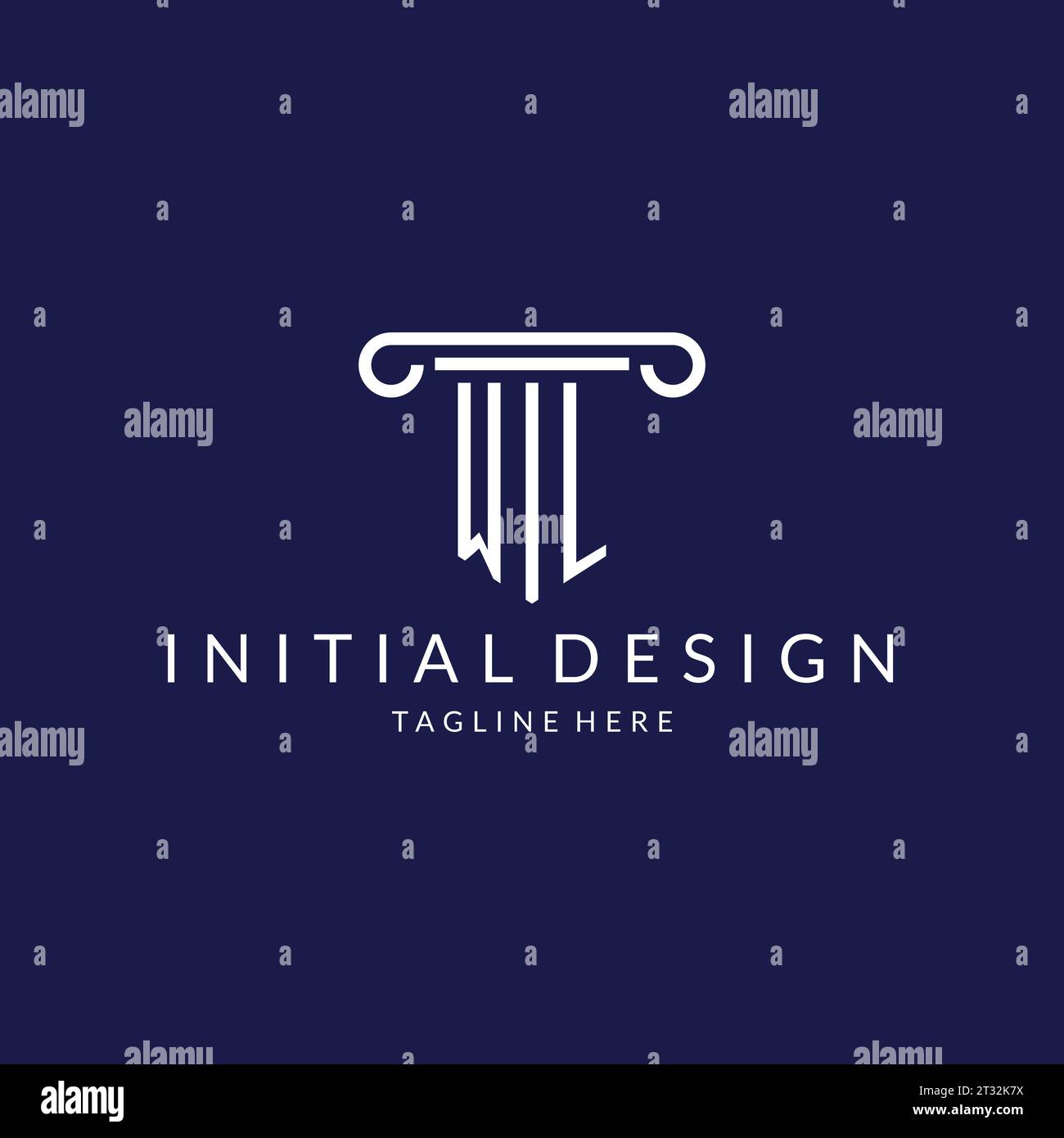 WL logo monogram with pillar shape designs vector Stock Vector Image ...