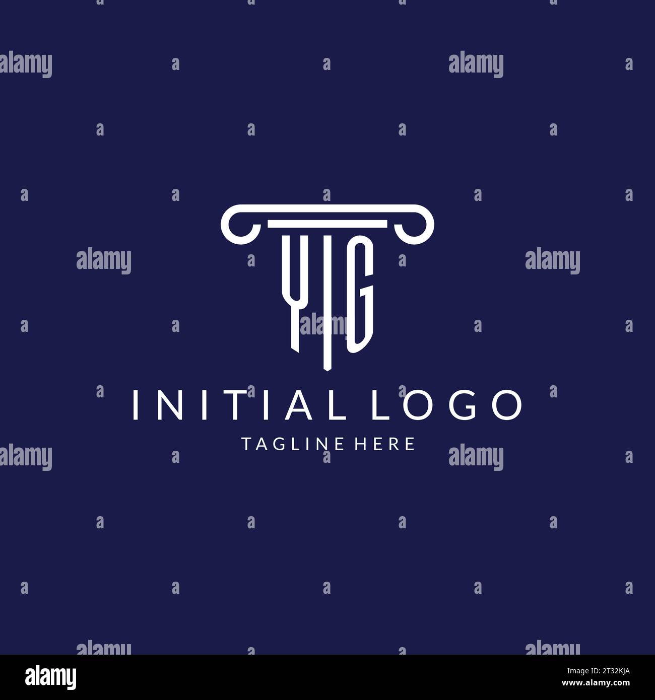 YG logo monogram with pillar shape designs vector Stock Vector