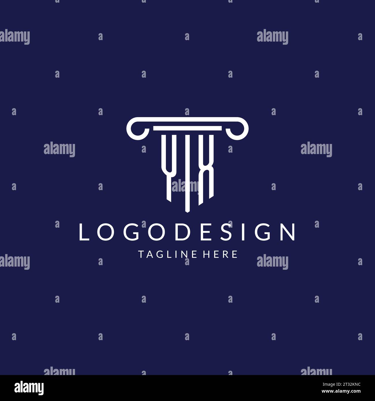 YX logo monogram with pillar shape designs vector Stock Vector