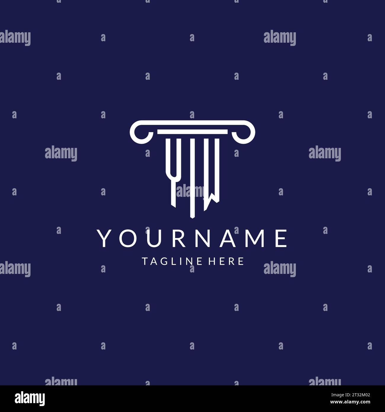 YW logo monogram with pillar shape designs vector Stock Vector