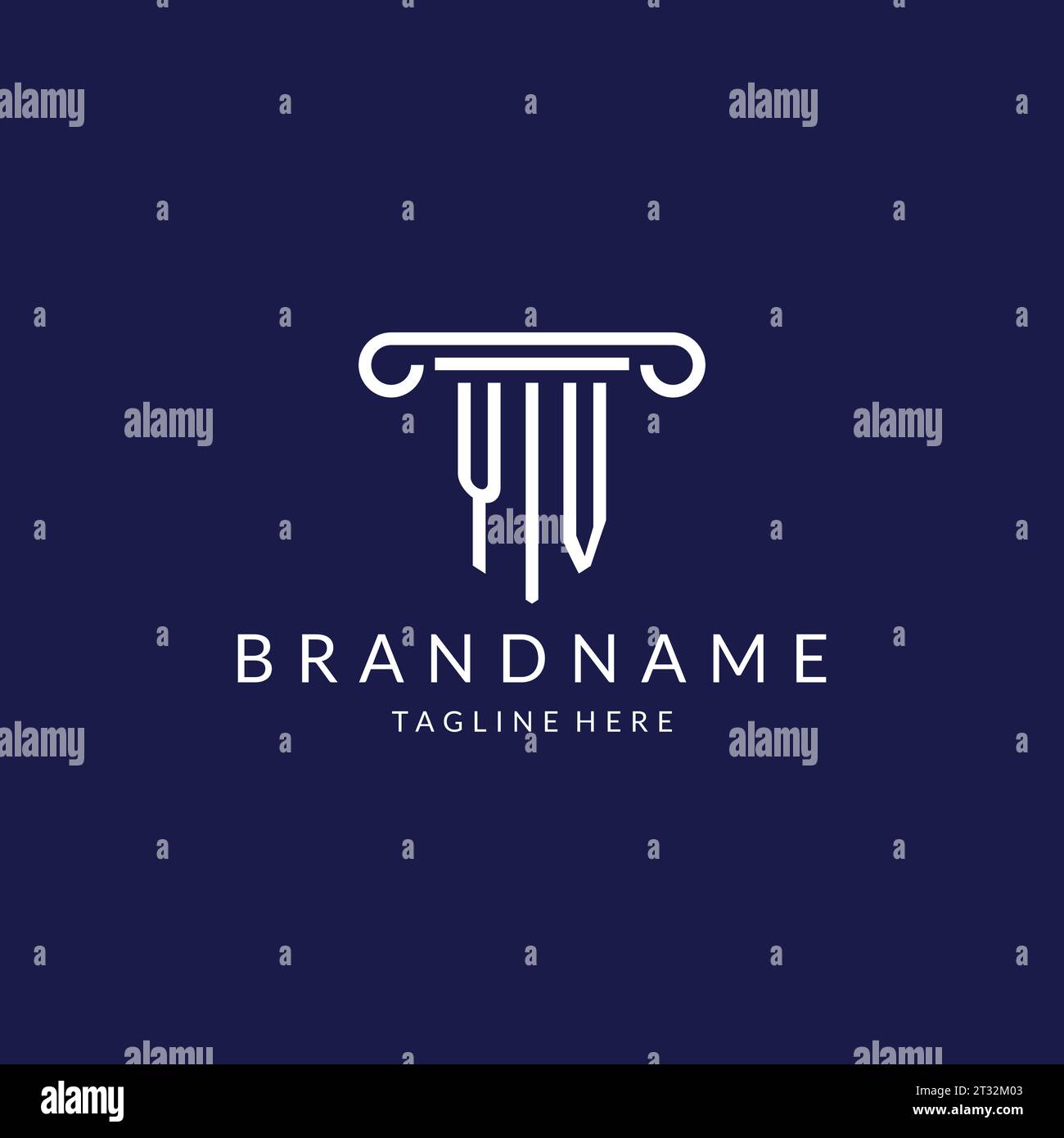 YV logo monogram with pillar shape designs vector Stock Vector
