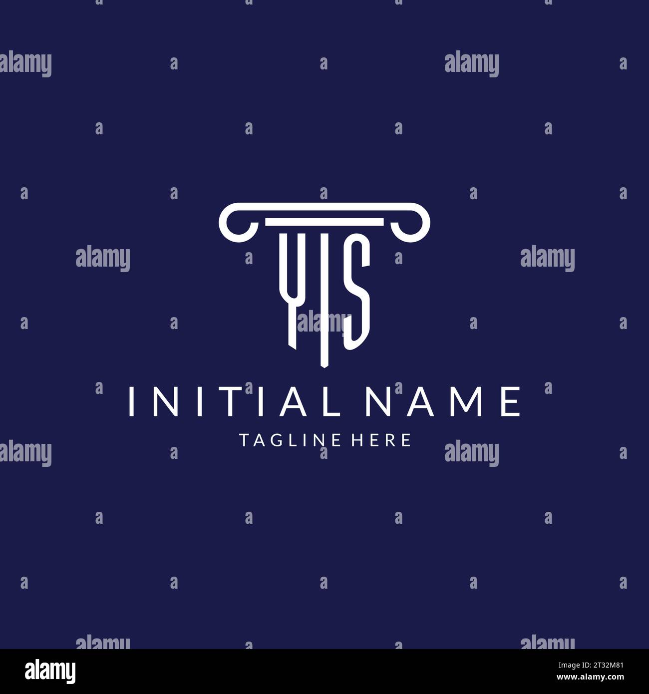 YS logo monogram with pillar shape designs vector Stock Vector