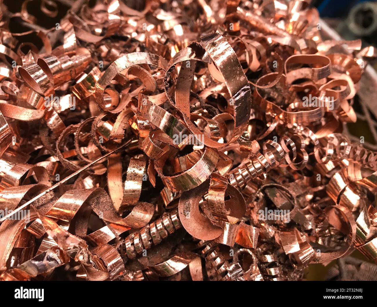 Close up photo of copper waste material Stock Photo Alamy