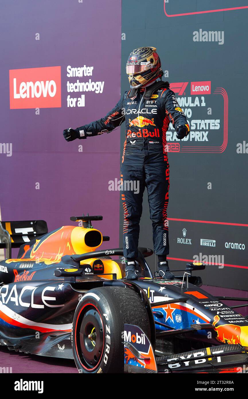October 22, 2023 Max Verstappen (1) with Oracle Red Bull Racing