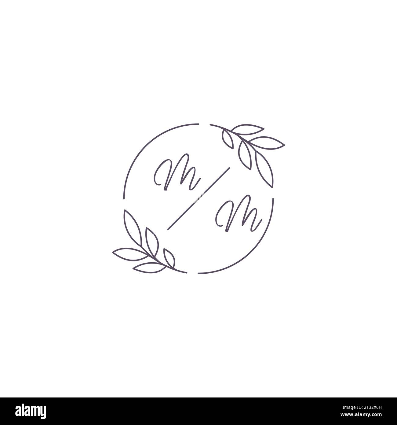 Mm monogram logo with circle outline design Vector Image