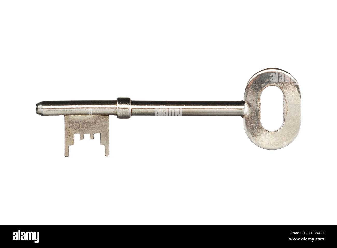 Silver mortice lock key with clipping path Stock Photo Alamy