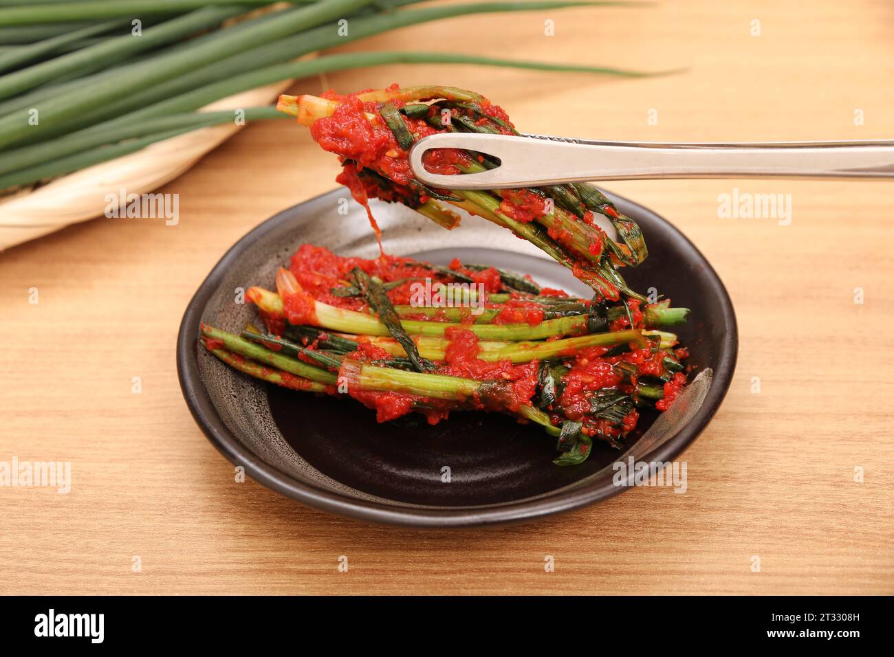 Green Onion Kimchi, Korean Food Stock Photo Alamy