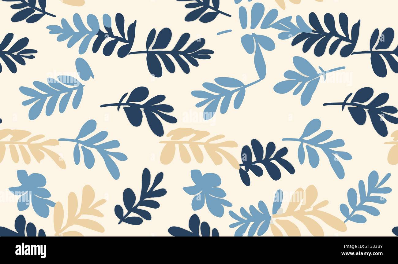 Floral pattern made from abstract organic leaf shapes. Seamless modern pattern Stock Vector