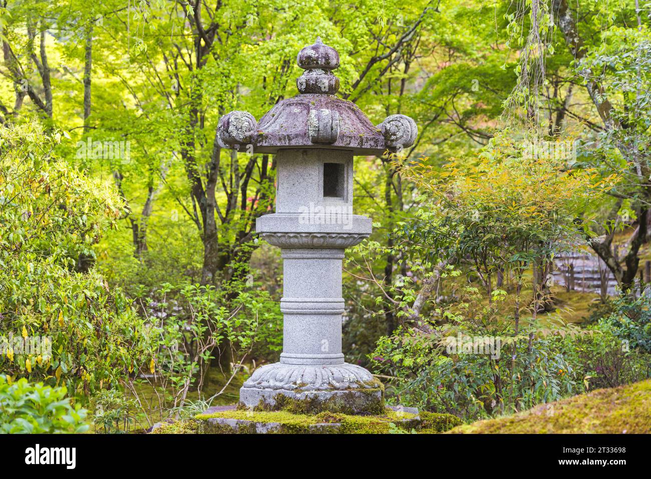 picture of a traditional stone lantern in a Japanese park Stock Photo