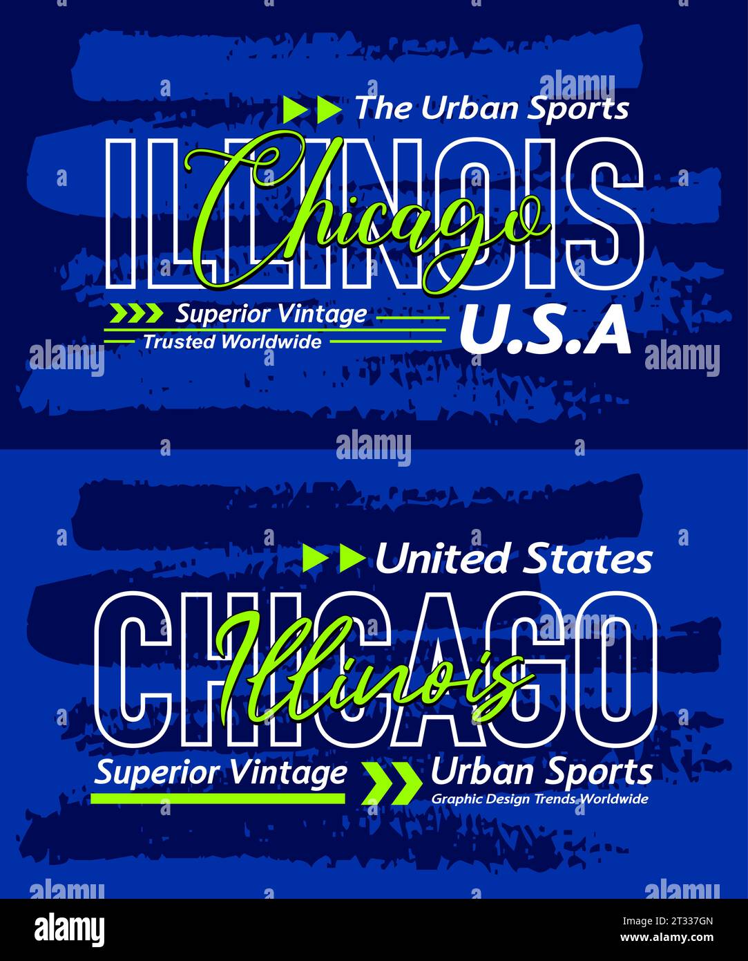 Chicago Illinois urban calligraphy typeface grunge superior vintage, typography, for t-shirt, posters, labels, etc. Stock Vector