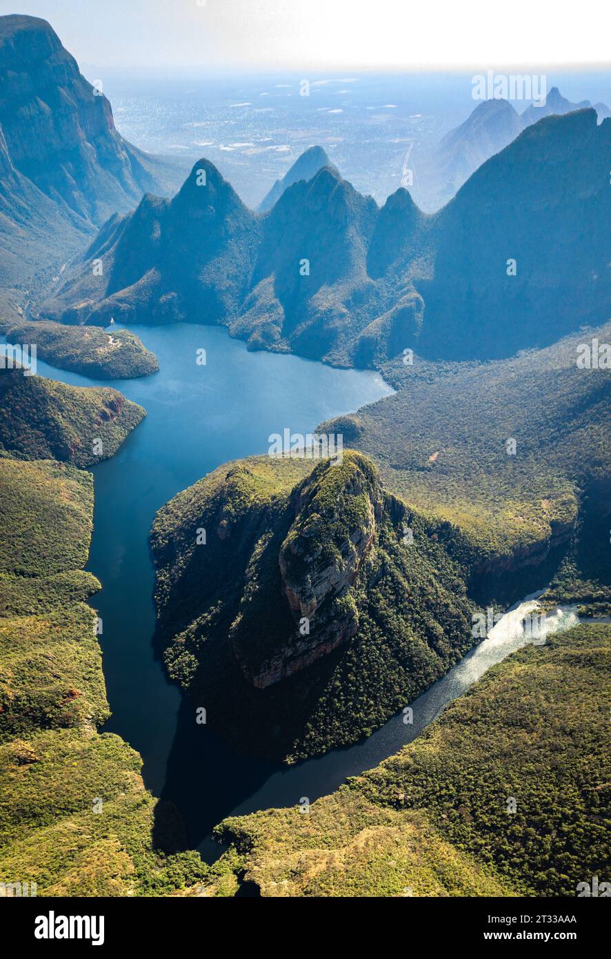 Three Rondeves Aerial views of Blyde River Canyon and the three Rondavels in Graskop ...