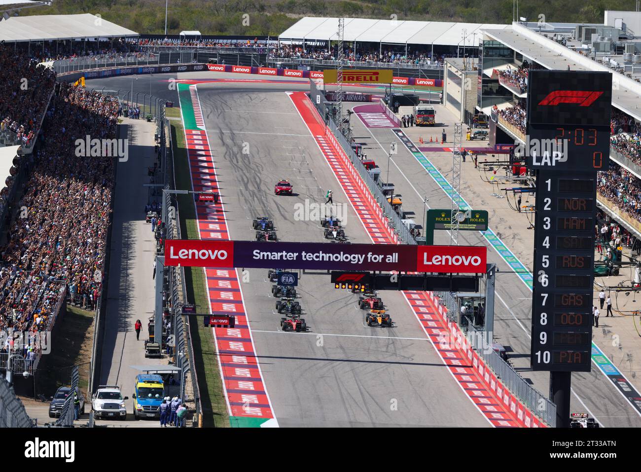 Austin, Usa . 22nd Oct, 2023. The start of the Formula 1 Lenovo United