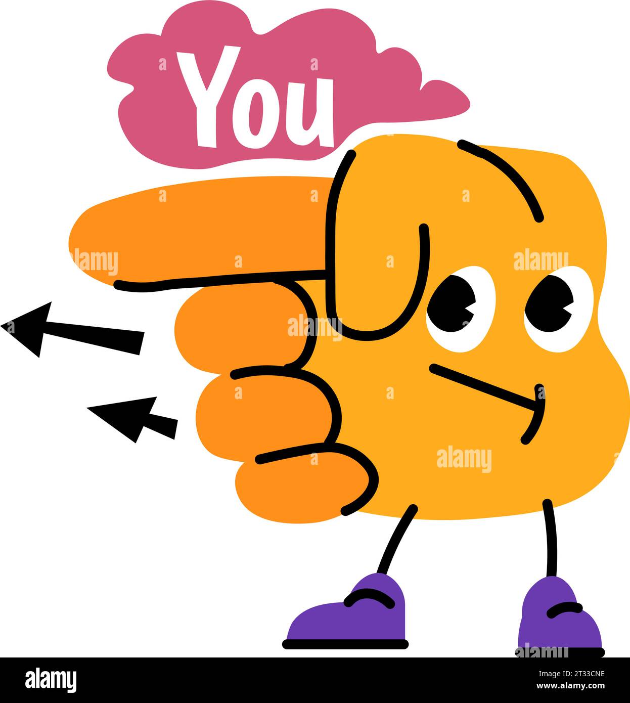 Hand pointing finger, reaction or emotion vector Stock Vector Image