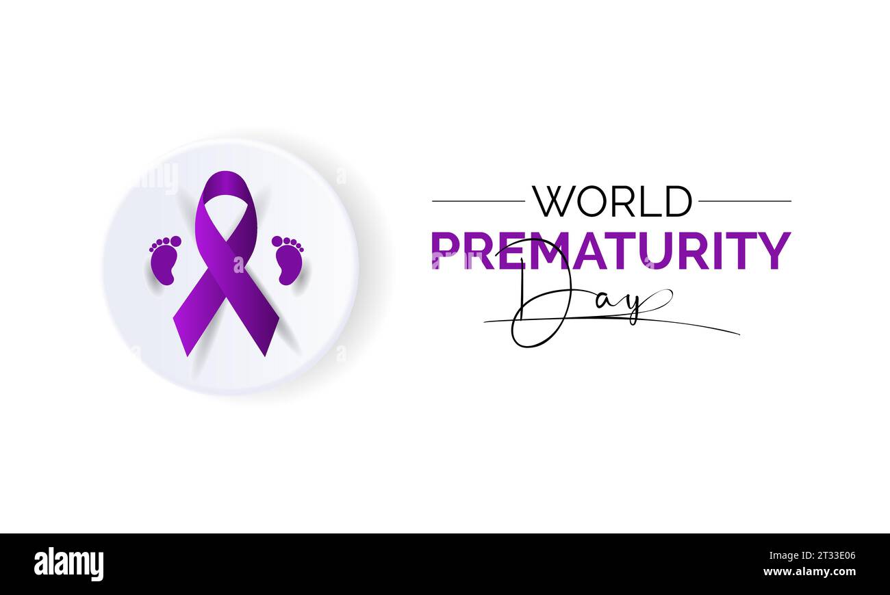 World Prematurity Day Vector Illustration with Tiny Newborn and Caring