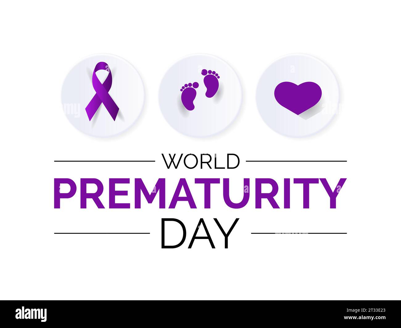 World Prematurity Day Vector Illustration with Tiny Newborn and Caring Hands. Vector template