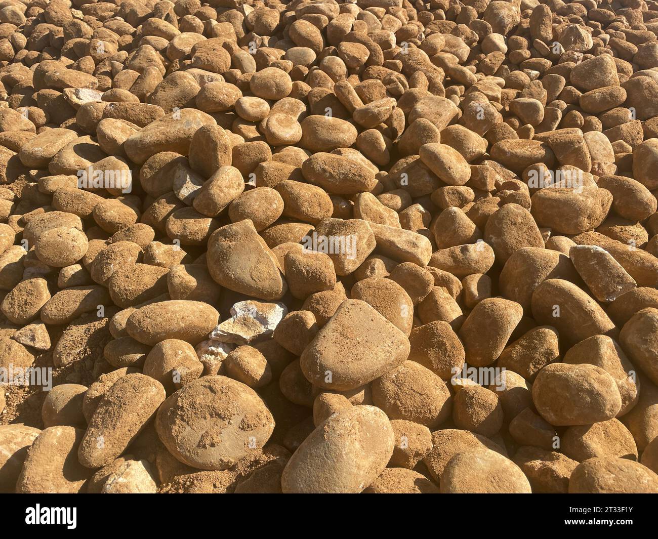Outdoors landscape Gravel rock fill in background texture Stock Photo