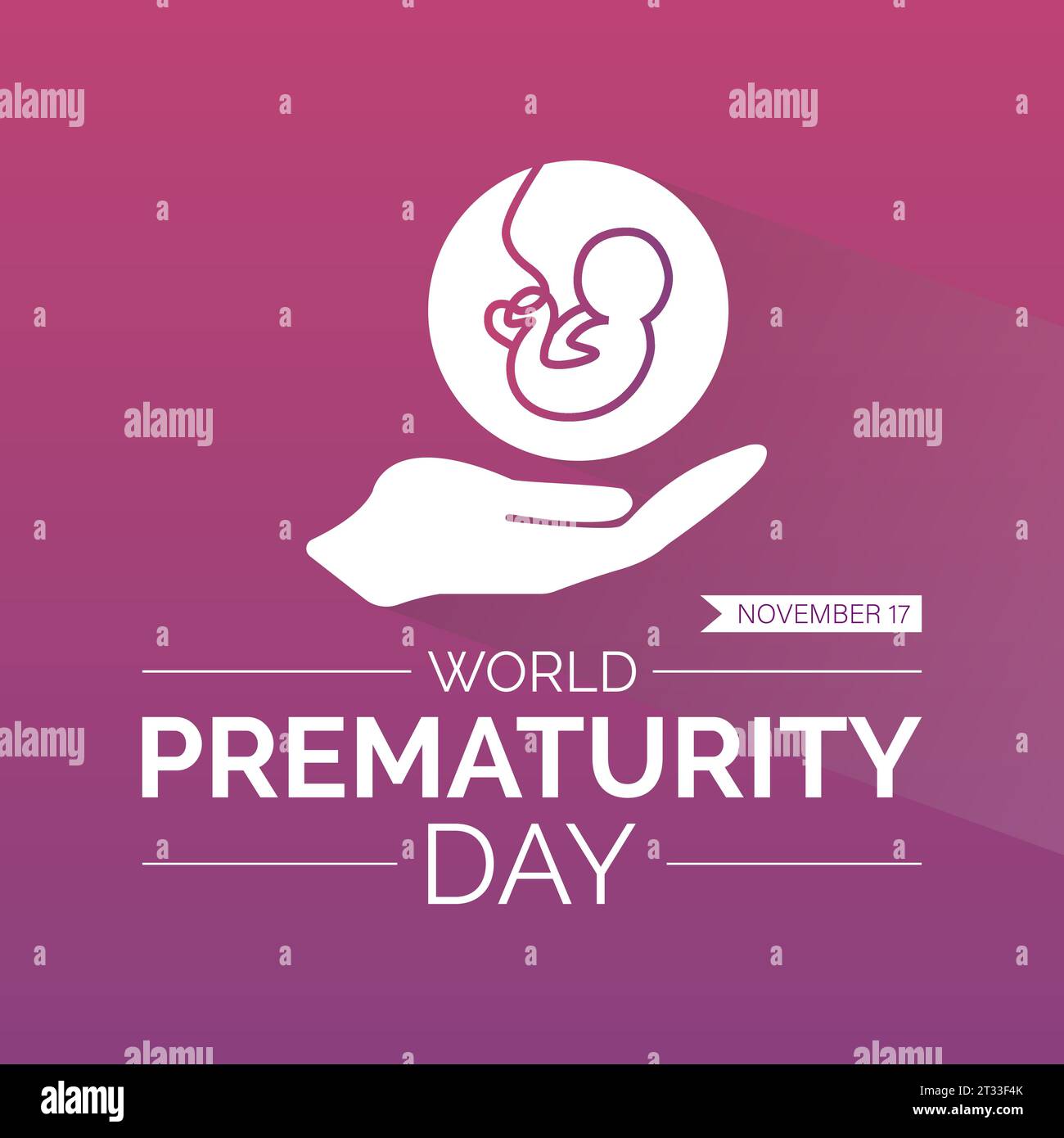 World Prematurity Day Vector Illustration with Tiny Newborn and Caring