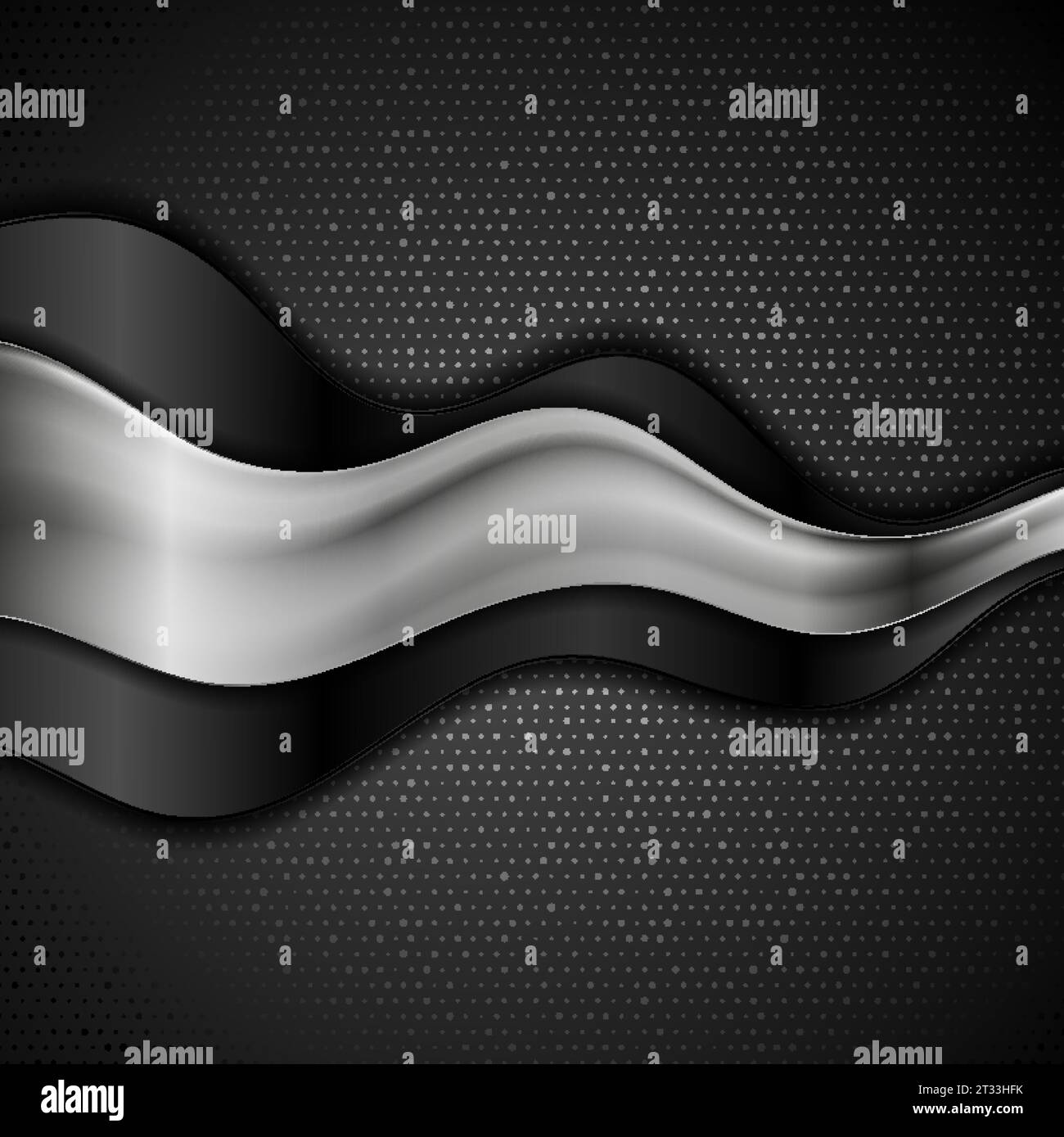Abstract black and grey metallic waves modern background. Vector design ...