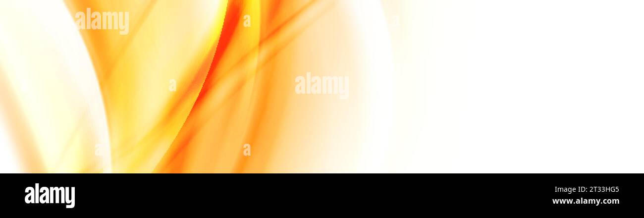 Abstract shiny white orange smooth blurred waves banner design. Vector wavy header background Stock Vector