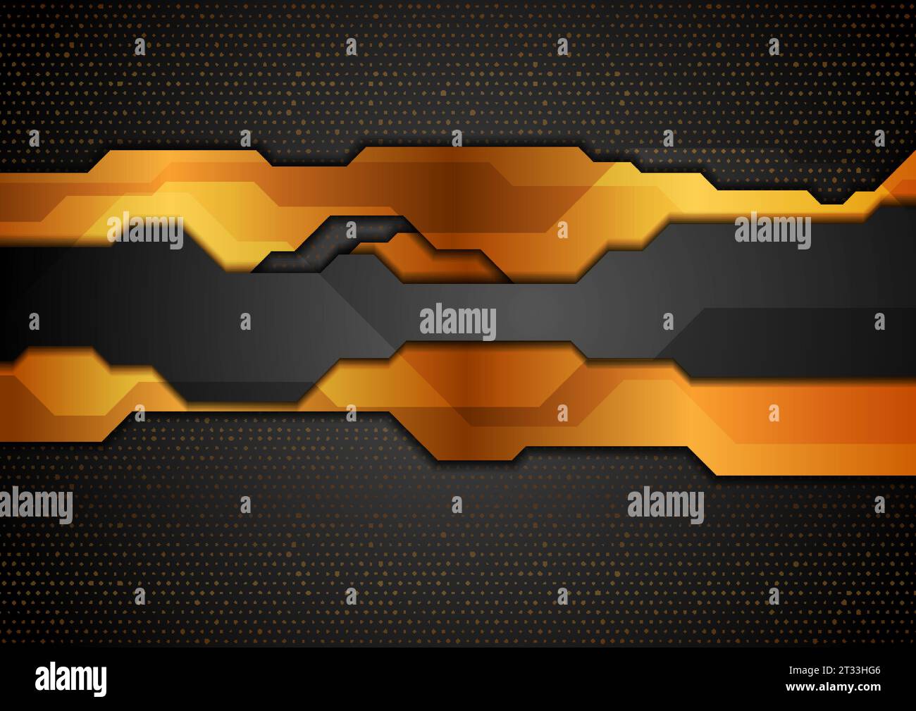 Black and bronze tech geometric abstract vector background Stock Vector