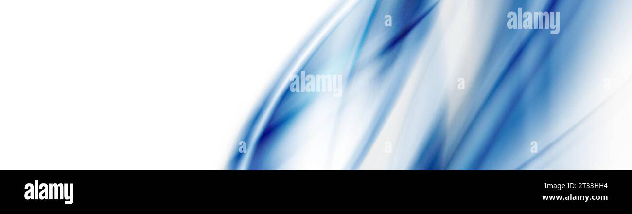 Abstract shiny white blue smooth blurred waves banner design. Vector wavy header background Stock Vector