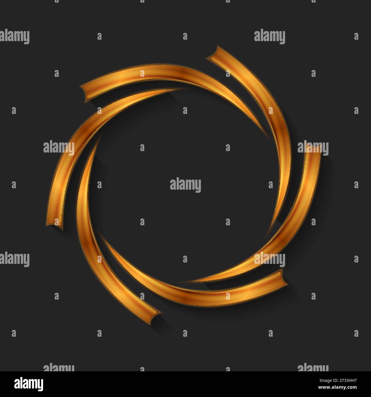 Luxury golden geometric round shape logo design. Abstract vector background Stock Vector