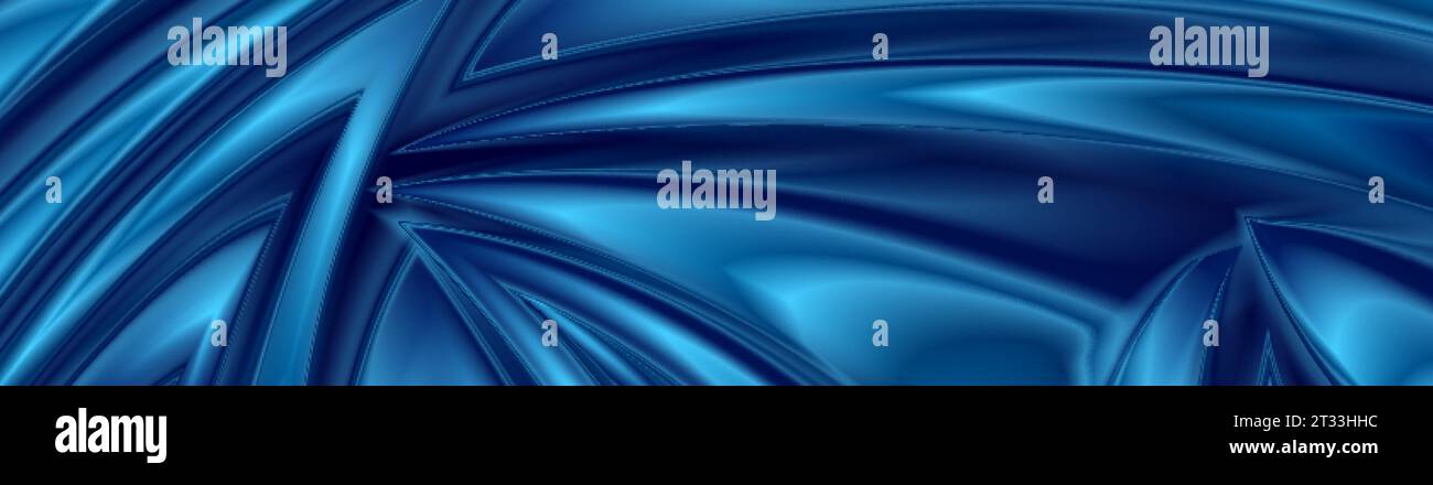 Bright blue abstract glossy wavy pattern. Vector background Stock Vector
