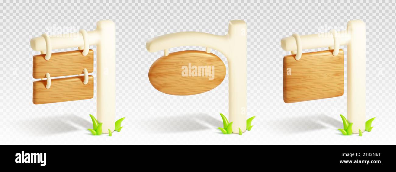 3d wood travel road signboard isolated vector. Wooden signpost with ...
