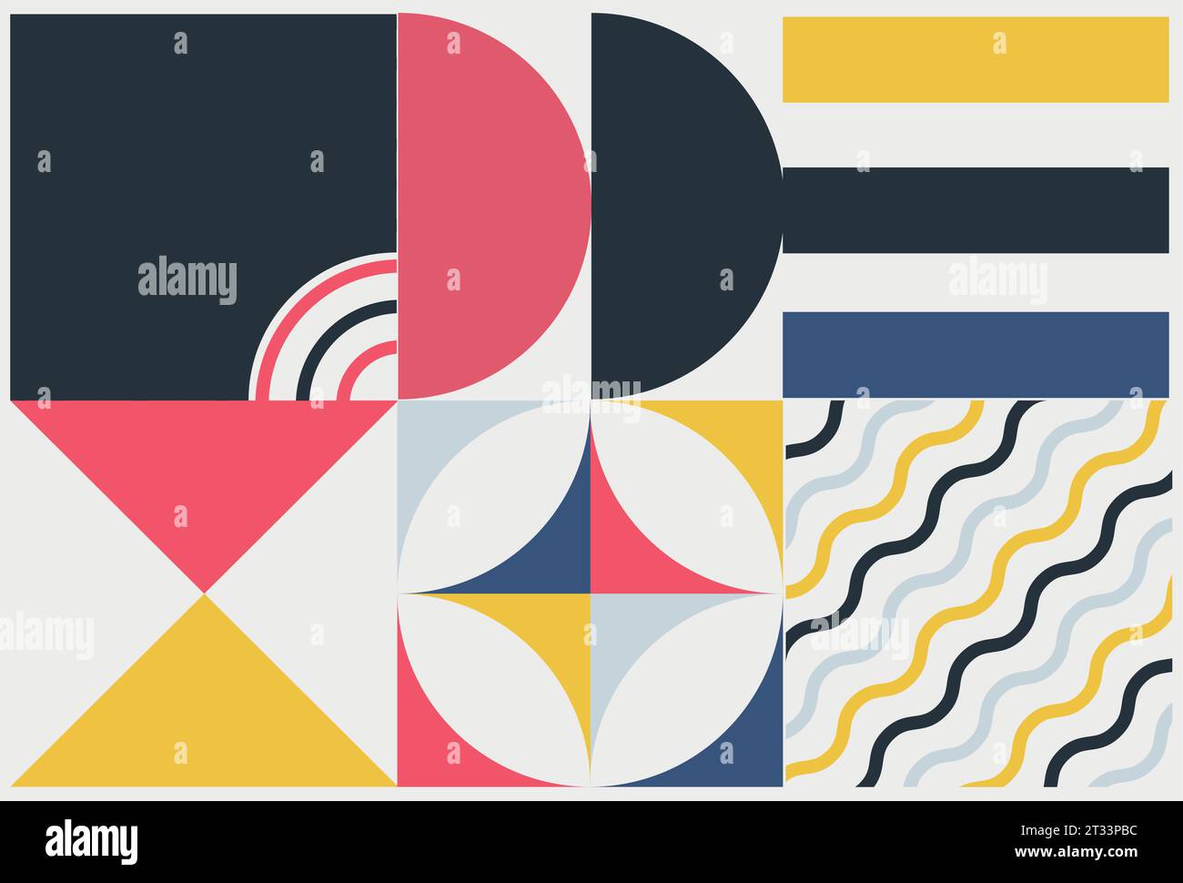 Bauhaus monochrome poster. Modern minimal geometric design. Vector ...