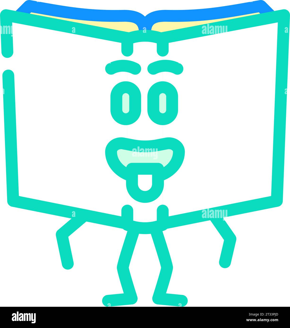 learning book character color icon vector illustration Stock Vector ...