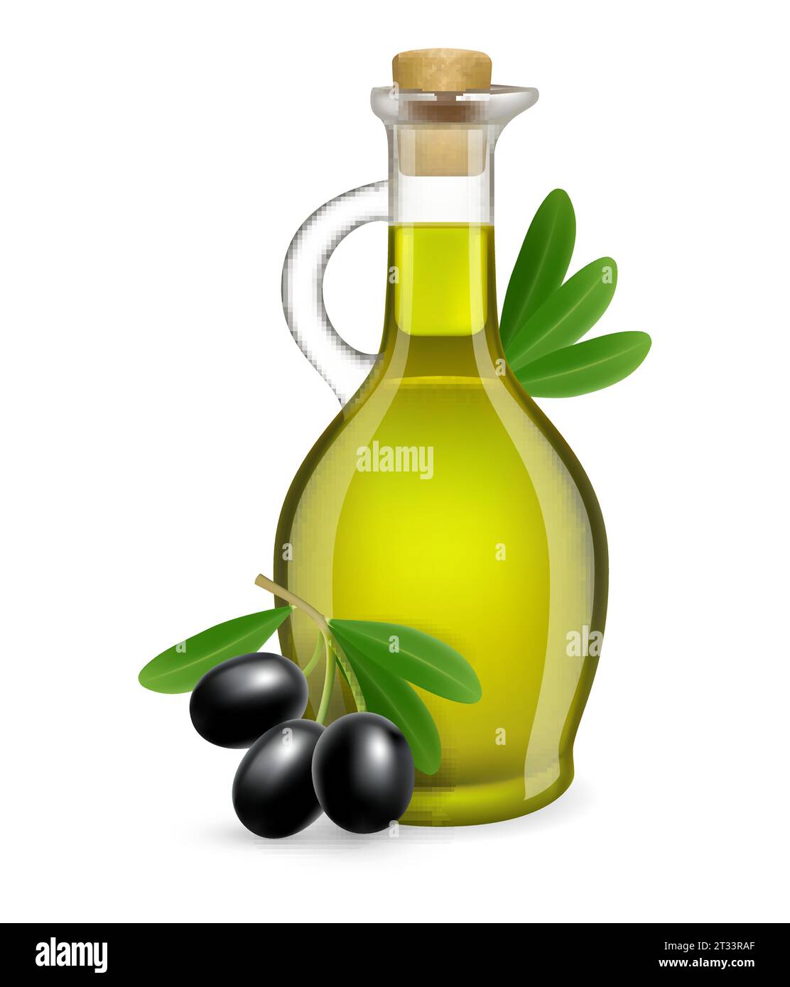 Olive Oil Glass Jug With Berries Decoration Vector Illustration Stock Vector Image And Art Alamy 