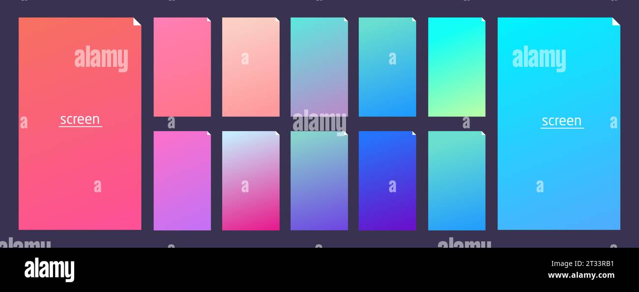 Soft pastel gradient smooth and vibrant color background set for ...