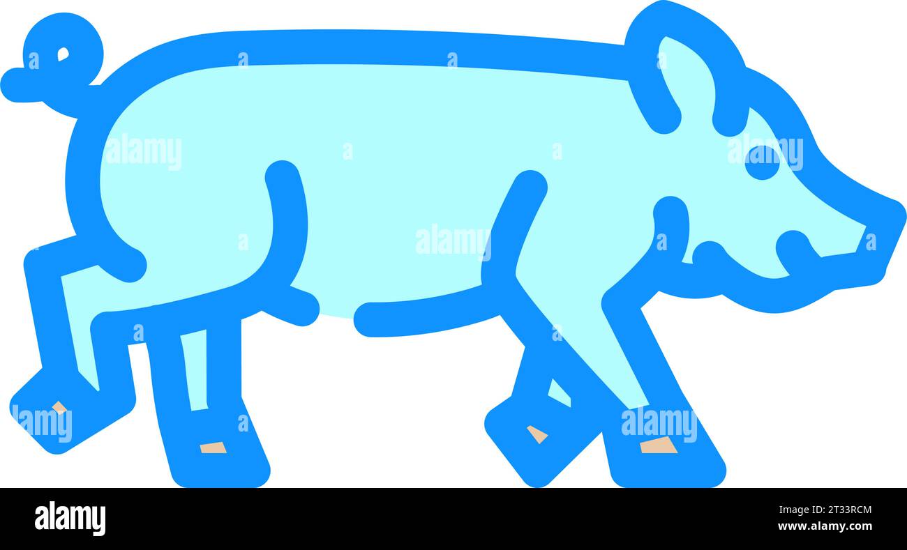 running pig farm color icon vector illustration Stock Vector Image ...