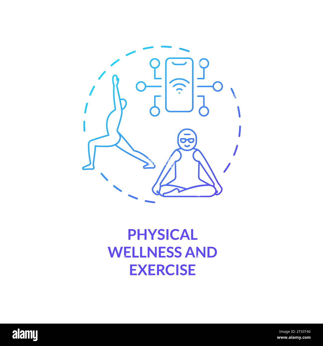 Gradient icon physical wellness and exercise concept Stock Vector
