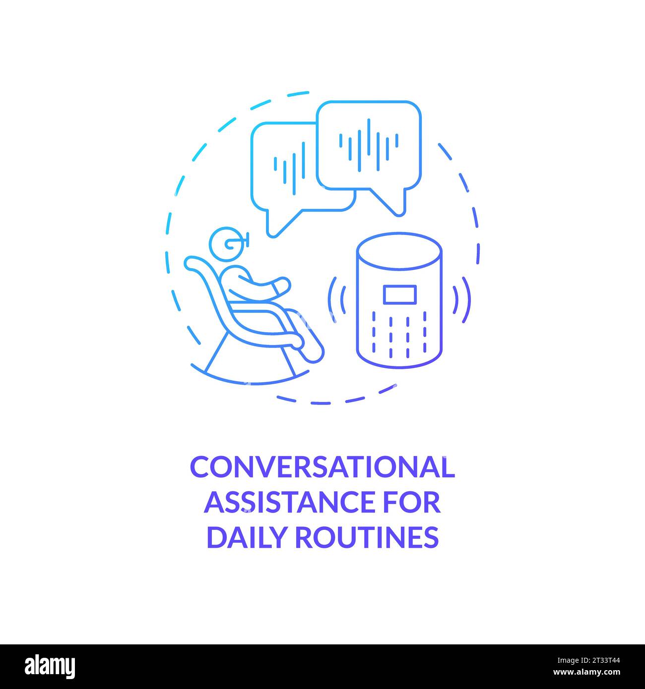 Gradient icon conversational assistance for daily routines Stock Vector