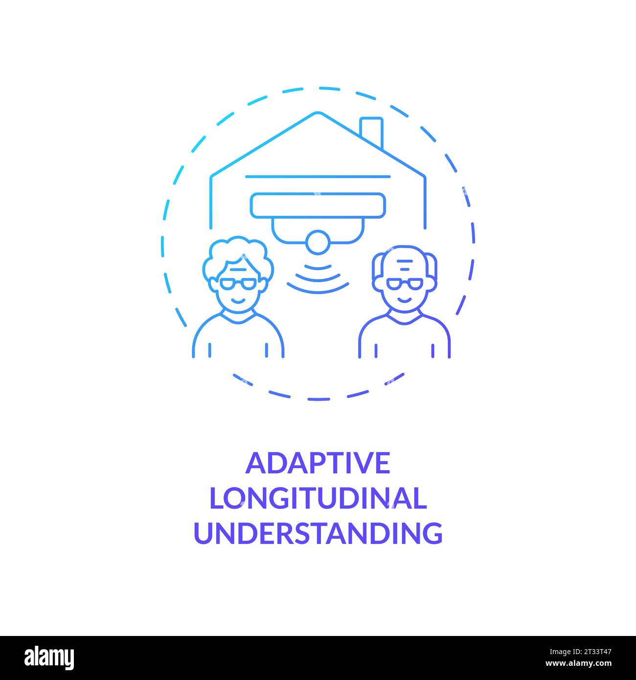 Gradient icon adaptive longitudinal understanding concept Stock Vector