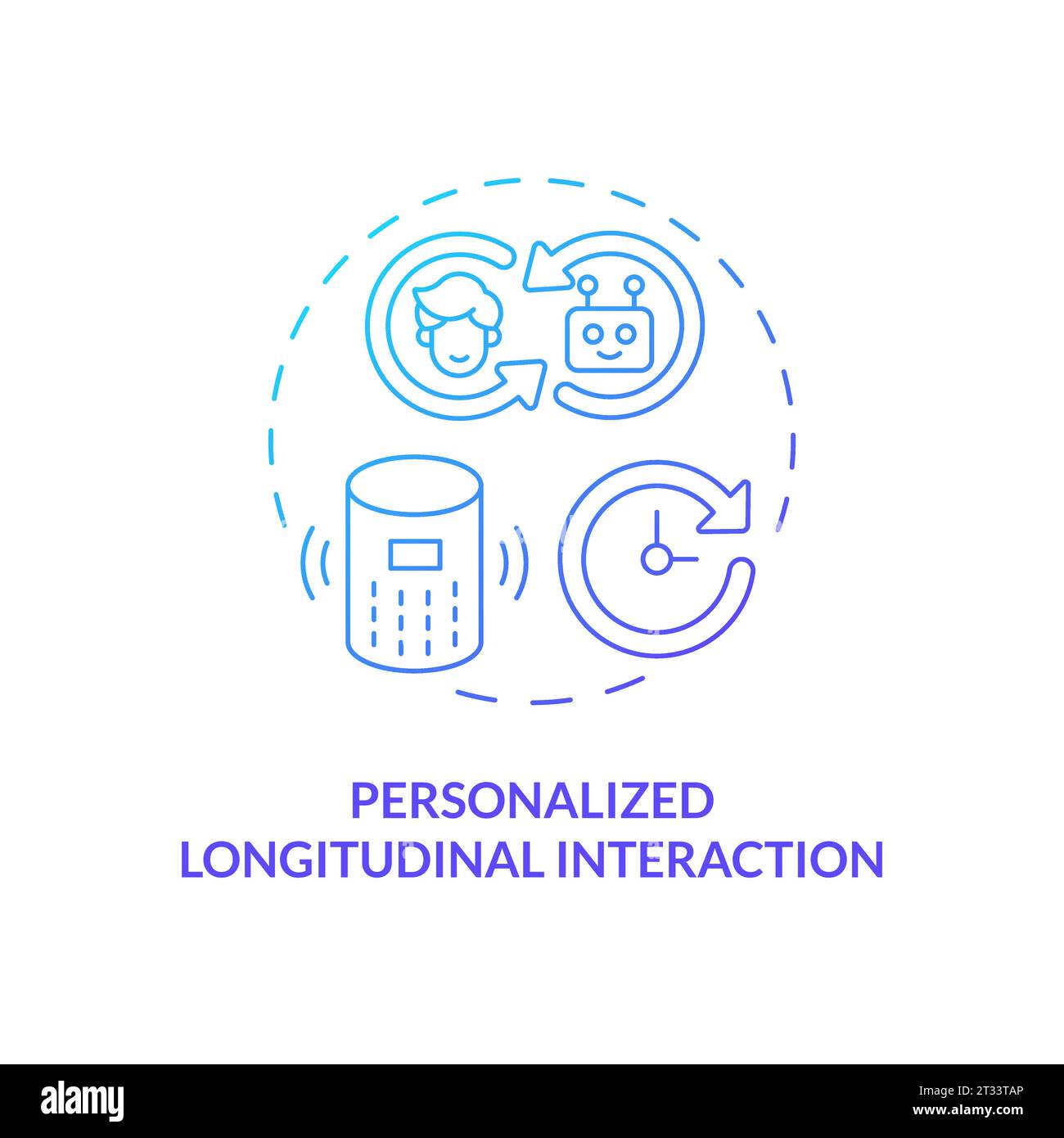 Gradient icon personalized longitudinal interaction concept Stock Vector